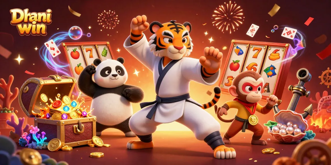 Dhani win offers thrilling slot games combined with a dynamic scene of fun characters and casino elements.