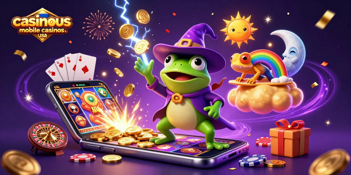 Experience thrilling wins with casinous.com mobile casinos usa in a colorful, interactive scene.