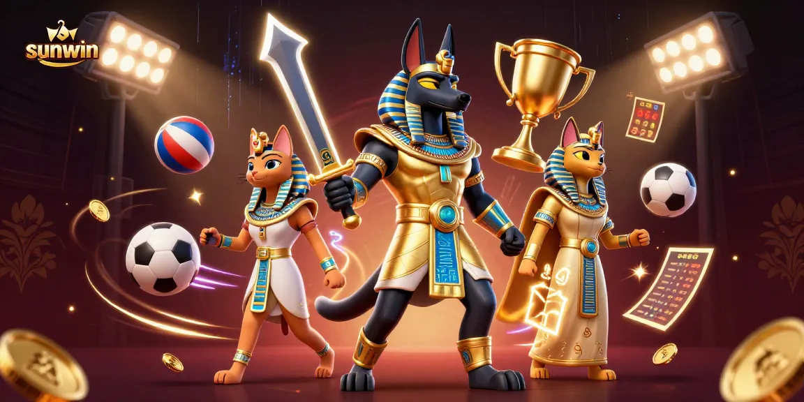 Experience thrilling gameplay with sunwin through an engaging Egyptian-themed casino scene.