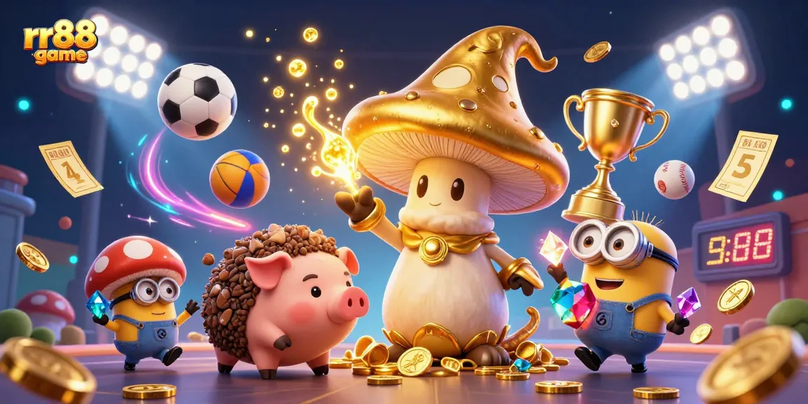 Engage with the thrilling rr88 game scene featuring whimsical characters and dynamic sports elements for an unforgettable experience.