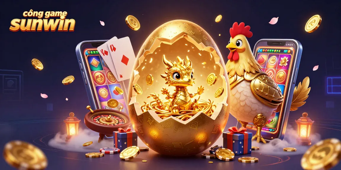 Engage with cổng game sunwin as a golden dragon emerges from a treasure of poker chips in vibrant casino-themed art.